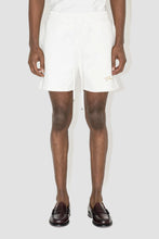 Load image into Gallery viewer, FLANEUR HOMME EMBROIDERED SIGNATURE SHORTS IN ECRU