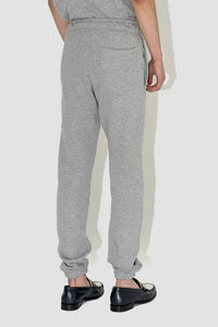 FLANEUR HOMME EMBROIDERED SIGNATURE SWEATPANTS IN HEATHER GREY