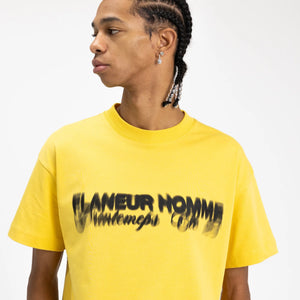 FLANEUR HOMME DISTORTED PRINTEMPS ETE TSHIRT IN YELLOW